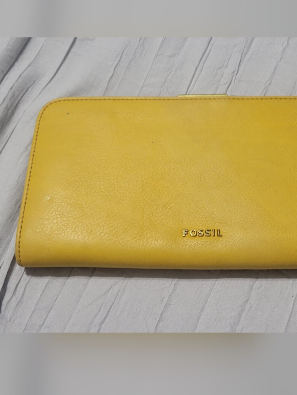 Fossil Yellow Leather Wallet